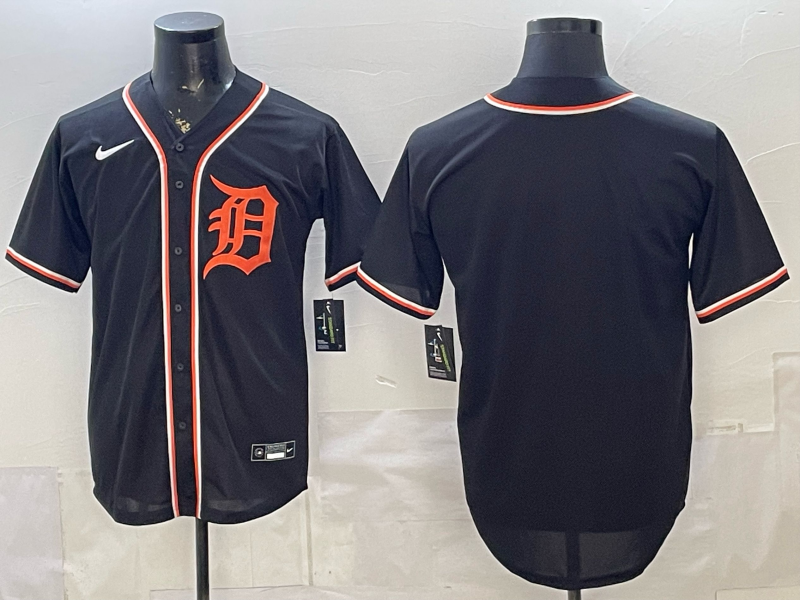 Men's Detroit Tigers Fashion Replica Black Out Jersey