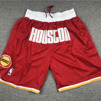 Men's Houston Rockets Red Hardwood Classics Basketball Shorts1