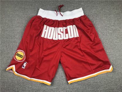 Men's Houston Rockets Red Hardwood Classics Basketball Shorts1