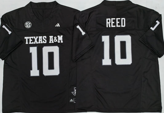 Men's Texas A&M Aggies Marcel Reed #10 Black Player Game Jersey