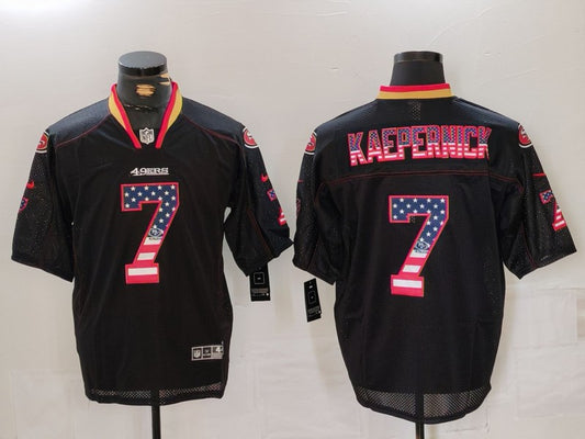 Men's San Francisco 49ers Colin Kaepernick #7 Black Team Game Jersey1