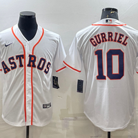 Men's Houston Astros Yuli Gurriel #10 White Home Replica Player Jersey1