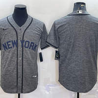 Men's New York Yankees1 Gray Authentic Blank Jersey