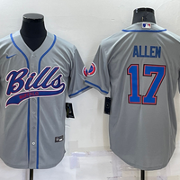 Men's Buffalo Bills Josh Allen #17 Gray Game Jersey1 Joint Edition