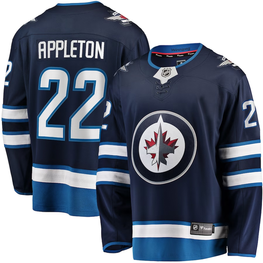 Men's Winnipeg Jets Mason Appleton #22 Navy Player Game Jersey1