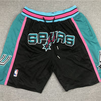 Men's San Antonio Spurs Black Hardwood Classics Basketball Shorts1