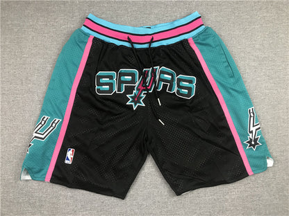 Men's San Antonio Spurs Black Hardwood Classics Basketball Shorts1