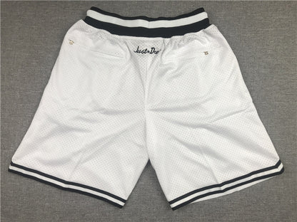 Men's Brooklyn Nets White Basketball Retro Shorts1