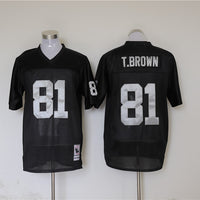 Men's Oakland Raiders Tim Brown Mitchell & Ness Black Legacy Replica Jersey1