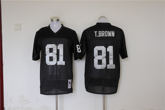 Men's Oakland Raiders Tim Brown Mitchell & Ness Black Legacy Replica Jersey1