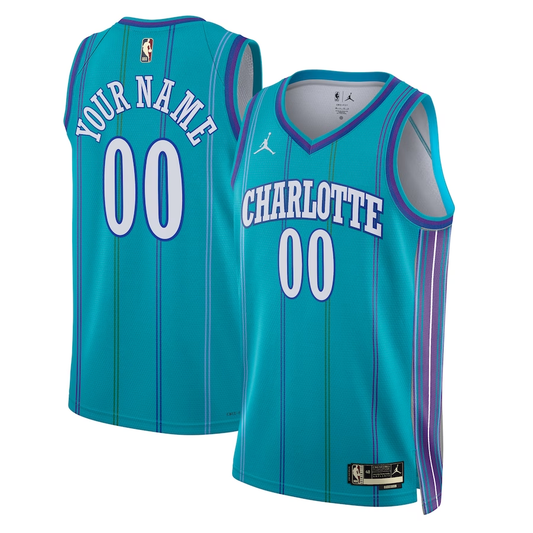 Men's Charlotte Hornets Teal 2023/24 Custom Swingman jersey1 - Classic Edition