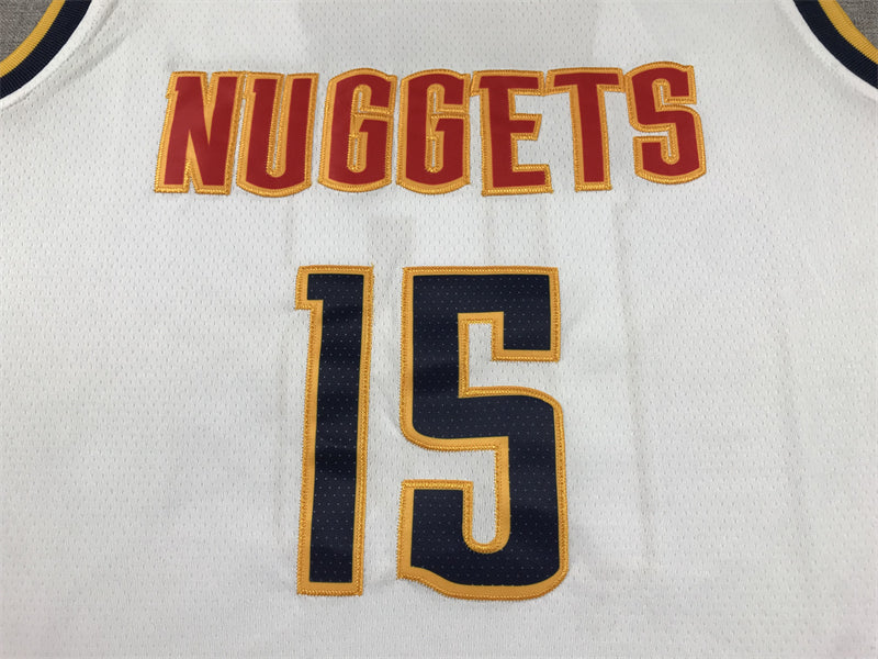 Men's Denver Nuggets Nikola Jokic #15 NBA White 2020/21 Swingman Jersey1