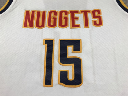 Men's Denver Nuggets Nikola Jokic #15 NBA White 2020/21 Swingman Jersey1
