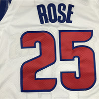 Men's Detroit Pistons Derrick Rose White 2021/22 Fast Break Replica Jersey1