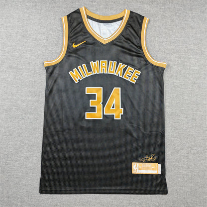 Men's Milwaukee Bucks Giannis Antetokounmpo #34 Black Select Series Swingman Jersey1