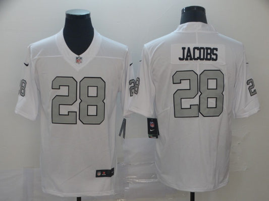 Men's Las Vegas Raiders Josh Jacobs #28 White Player Game Jersey1