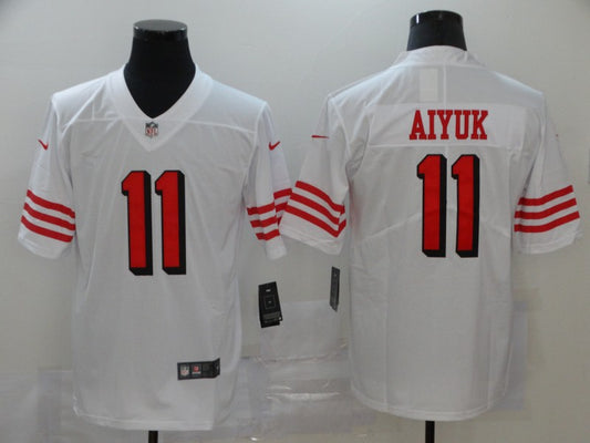 Men's San Francisco 49ers Brandon Aiyuk #11 White Game Player Jersey1