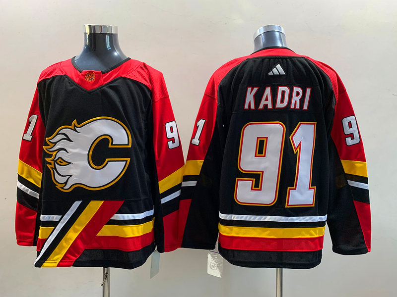 Men's Calgary Flames Nazem Kadri #91 Black Breakaway Player Jersey1