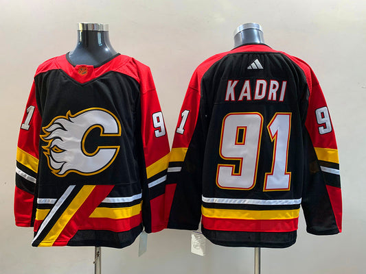 Men's Calgary Flames Nazem Kadri #91 Black Breakaway Player Jersey1