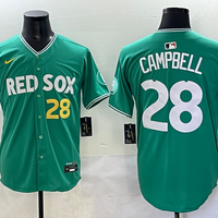 Men's Boston Red Sox Kristian Campbell #28 Green 2025 City Connect Replica Player Jersey