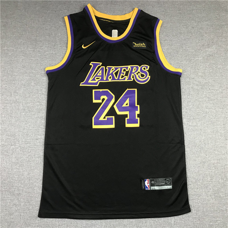 Men's Los Angeles Lakers Kobe Bryant #24 Black 2020/21 Swingman Player Jersey1
