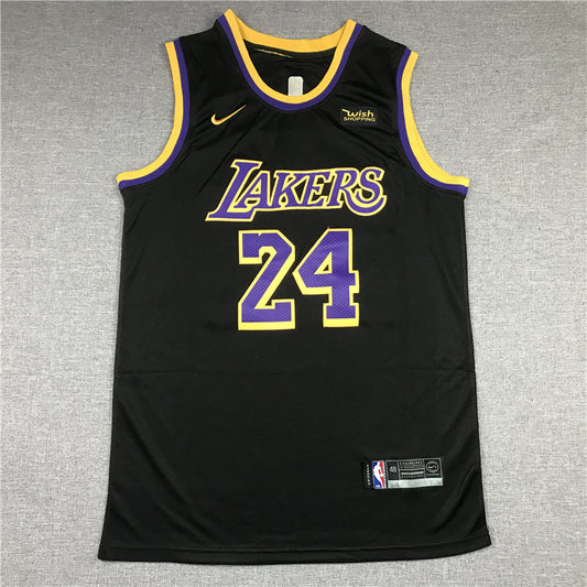 Men's Los Angeles Lakers Kobe Bryant #24 Black 2020/21 Swingman Player Jersey1