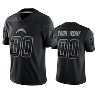 Custom1 Los Angeles Chargers Active Player Black Reflective Limited Stitched Football Jersey1  American Jerseys