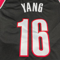 Men's Portland Trail Blazers Yang Hansen #16 Black Swingman Player Jersey - Icon Edition