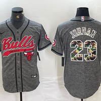 Men's Chicago Bulls Michael Jordan #23 Gray Replica Player Jersey