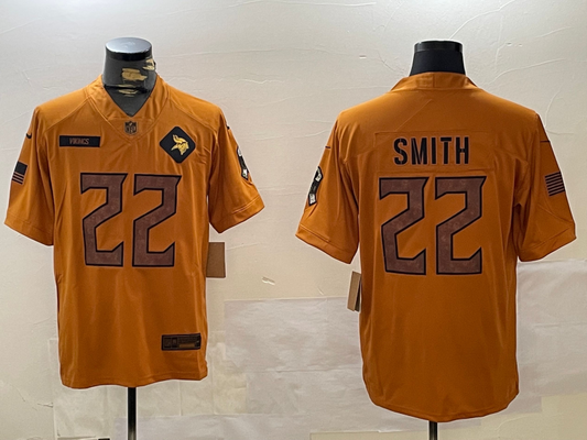 Men's Minnesota Vikings Harrison Smith #22 Brown 2023 Salute To Service Limited Jersey1