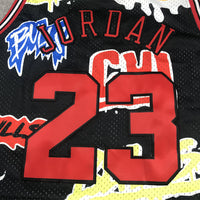 Men's Chicago Bulls Michael Jordan #23 Black Swingman Graffiti Edition Jersey1