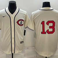 Men's Chicago Cubs Starlin Castro #13 Cream Player Name Jersey1