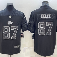 Travis Kelce #87 Kansas City Chiefs Black RFLCTV Limited Jersey - JerseysFreak