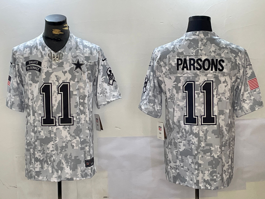Men's Dallas Cowboys Micah Parsons #11 Arctic Camo 2024 Salute to Service Limited Jersey1