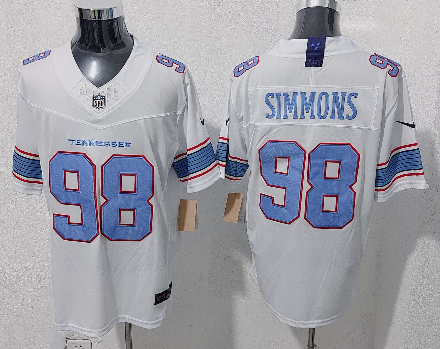 Men's Tennessee Titans Jeffery Simmons #98 White Game Jersey