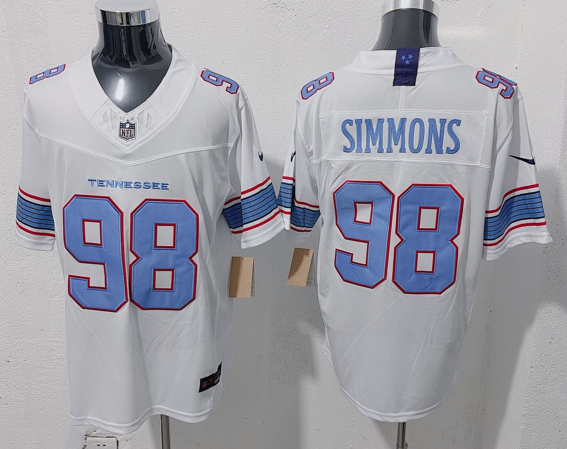 Men's Tennessee Titans Jeffery Simmons #98 White Game Jersey