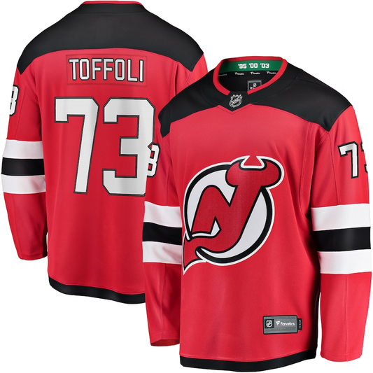 Men's New Jersey1 Devils Tyler Toffoli #73 Red Player Game Jersey1