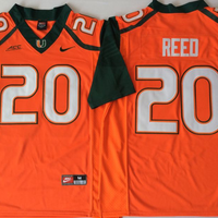 Men's Miami Hurricanes Ed Reed #20 Oange Team Football game Jersey
