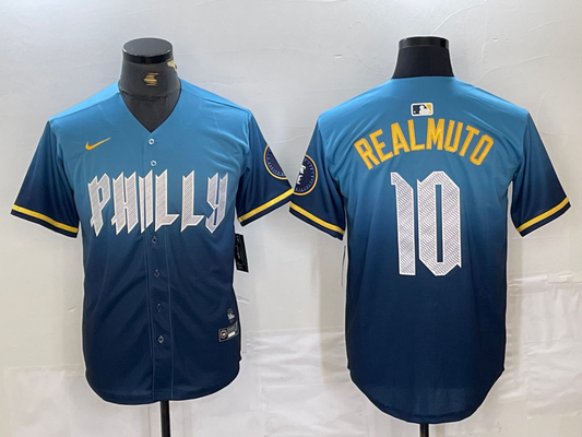 Men's Philadelphia Phillies J.T. Realmuto #10 Blue 2024 City Connect Limited Player Jersey1