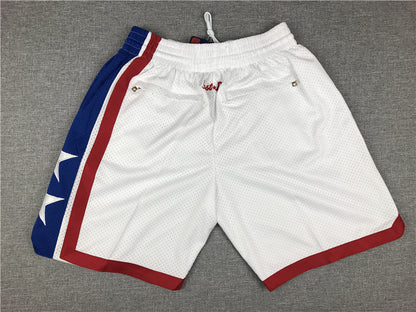 Men's Brooklyn Nets White Basketball Shorts1 Retro