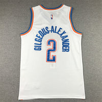 Men's Oklahoma City Thunder Shai Gilgeous-Alexander #2 White 2022/23 Fast Break Replica Jersey1 - Association Edition
