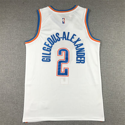 Men's Oklahoma City Thunder Shai Gilgeous-Alexander #2 White 2022/23 Fast Break Replica Jersey1 - Association Edition