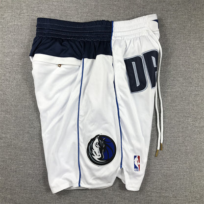 Men's Dallas Mavericks White Pocket Shorts1