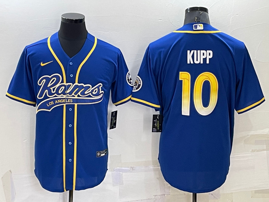 Men's Los Angeles Rams Cooper Kupp #10 Blue Game Jersey1 Joint Edition