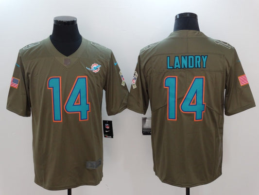 Men's Miami Dolphins Jarvis Landry #14 Brown Game Jersey1