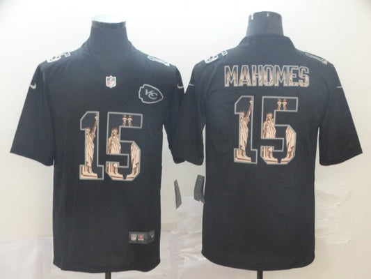 Men's Kansas City Chiefs Patrick Mahomes Black Player Game Jersey1