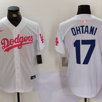 Men's Los Angeles Dodgers Shohei Ohtani #17 White Limited Game Player Jersey1