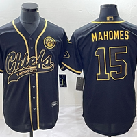 Men's Kansas City Chiefs Patrick Mahomes #15 Black Alternate Game Jersey1 Joint Edition