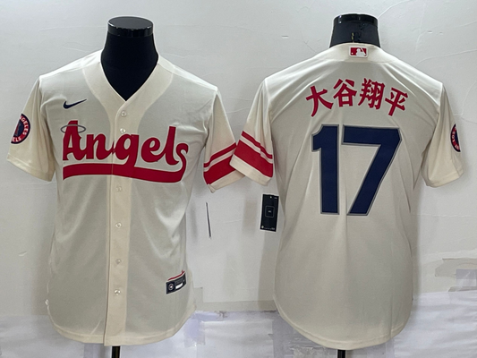 Men's Los Angeles Angels Shohei Ohtani #17 Cream City Connect Replica Team Jersey1
