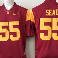 Men's USC Trojans Junior Seau #55 Cardinal Player Game Jersey